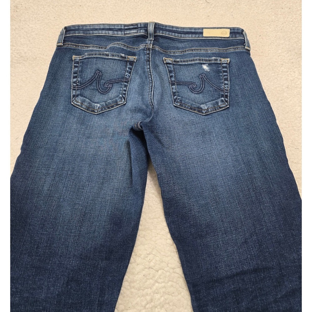AG Adriano Goldschmied The Stilt Roll Up Cigarette Jeans Distressed Blue Size 29 - Picture 2 of 11